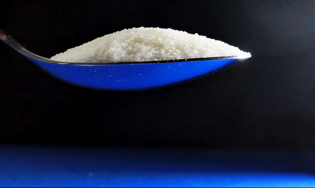 Ciotola di zucchero di canna grezzo marrone accanto a una ciotola di zucchero bianco raffinato su sfondo neutro