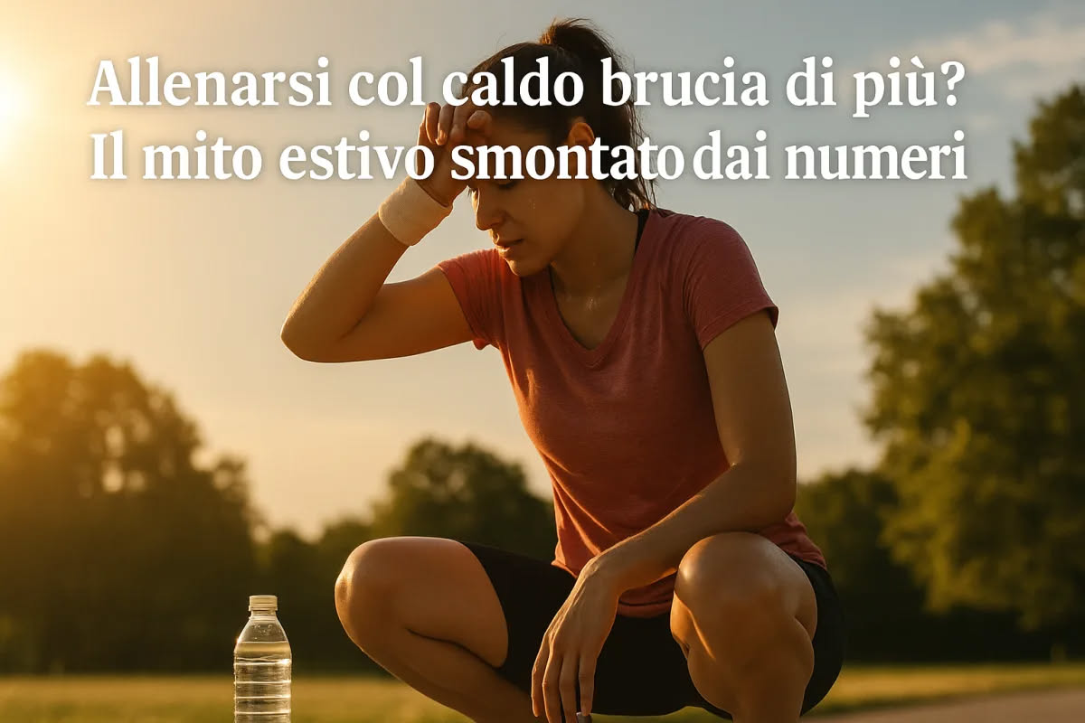 Donna che esegue un crunch corretto senza flettere il collo, mani dietro la testa senza pressione, addome contratto in una palestra luminosa