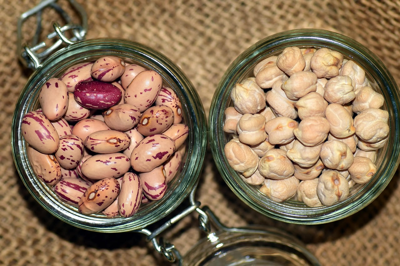 Ciotole di lenticchie, ceci e fagioli, tra le migliori proteine vegetali per ridurre la carne
