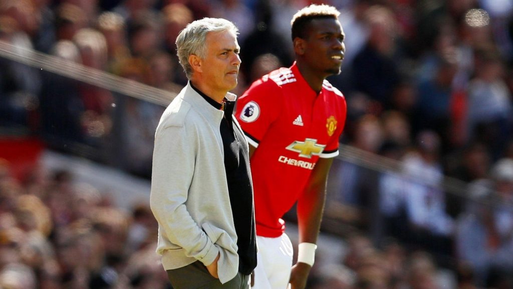 José Mourinho e Paul Pogba al Manchester United