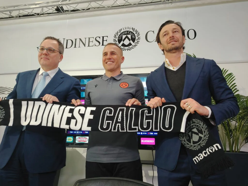 Udinese, Collavino presenta Cannavaro: "Sfida difficile, ma siamo fiduciosi"